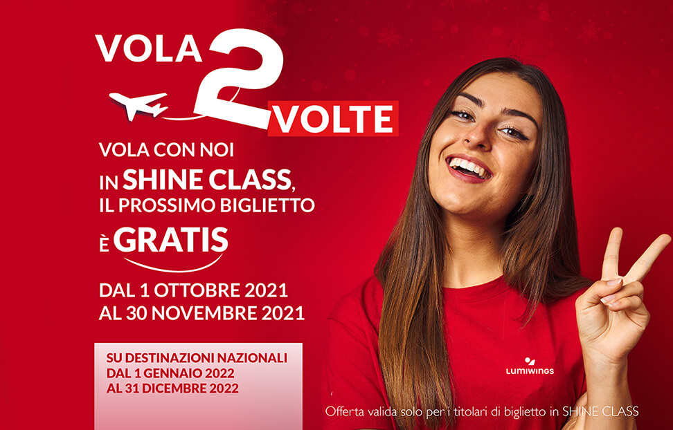 VOLA CON LUMIWINGS, IL PROSSIMO BIGLIETTO È GRATIS