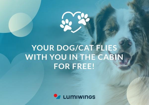 YOUR DOG/CAT FLIES WITH YOU IN THE CABIN FOR FREE!